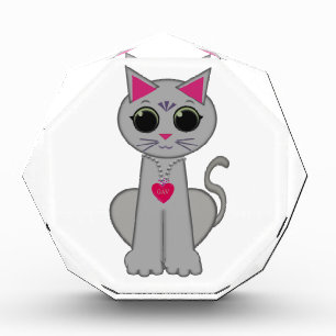 Cute Funny Happy Gray Cat Award