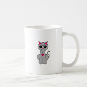 Cute Funny Happy Gray Cat Coffee Mug