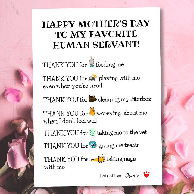 Cute Funny Happy Mother's Day Card From The Cat (Creator Uploaded)
