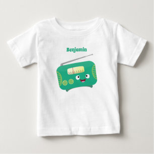 Cute funny happy retro radio cartoon baby T-Shirt