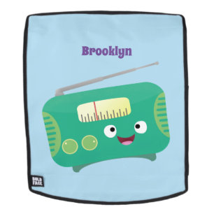Cute funny happy retro radio cartoon backpack