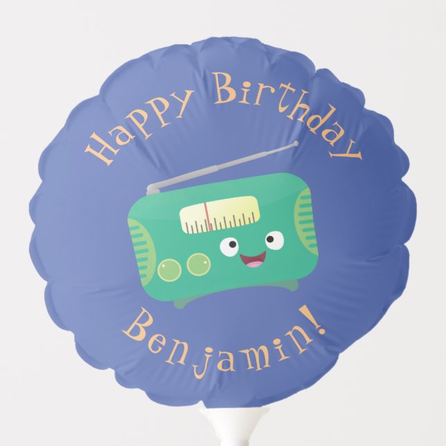 Cute funny happy retro radio cartoon balloon (Front)
