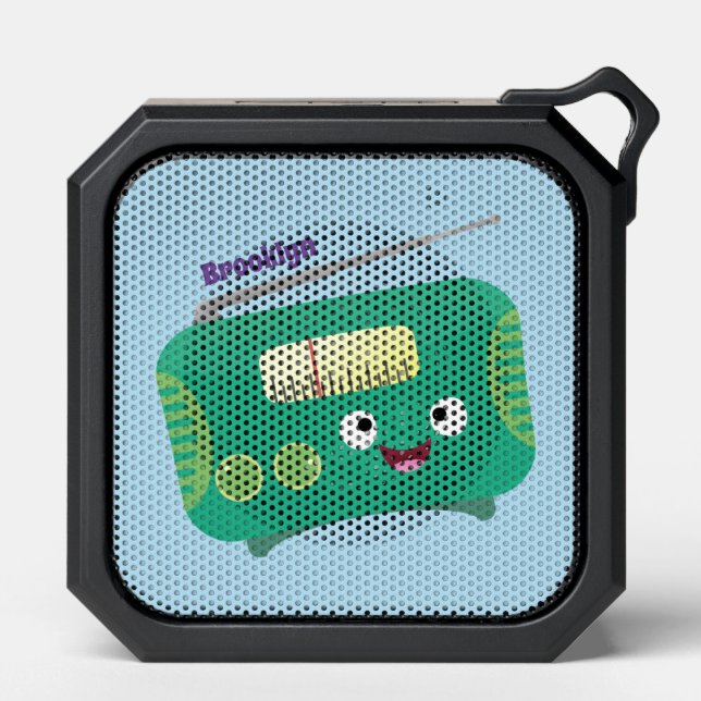 Cute funny happy retro radio cartoon bluetooth speaker (Front)