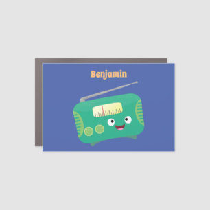Cute funny happy retro radio cartoon car magnet