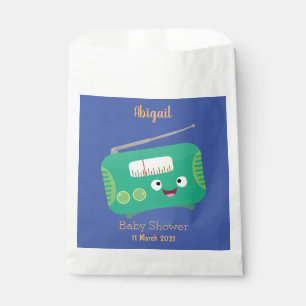 Cute funny happy retro radio cartoon favor bag