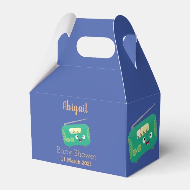 Cute funny happy retro radio cartoon favor boxes (Front Side)