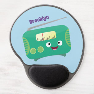 Cute funny happy retro radio cartoon gel mouse pad
