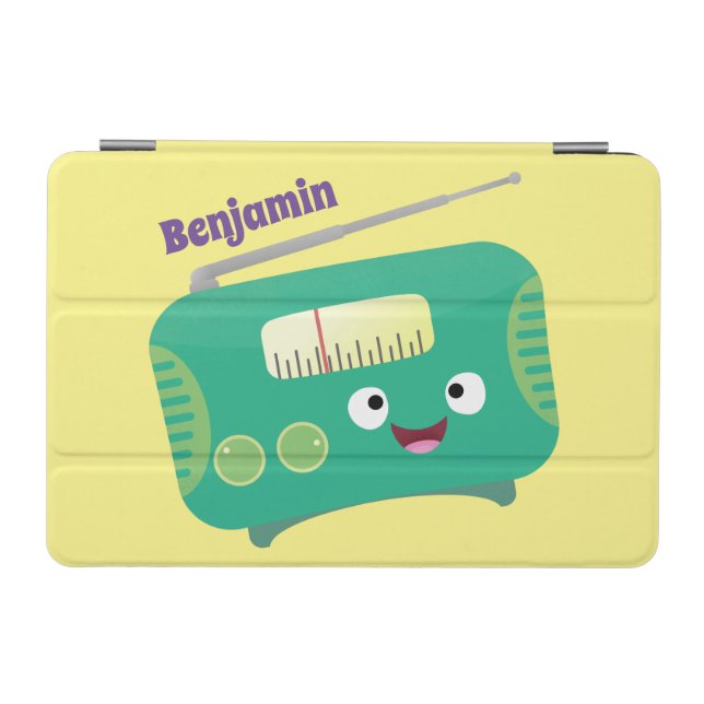 Cute funny happy retro radio cartoon iPad mini cover (Horizontal)