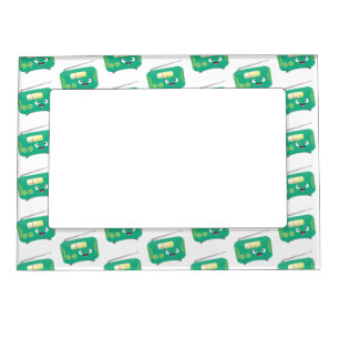 Cute funny happy retro radio cartoon magnetic frame