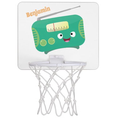 Cute funny happy retro radio cartoon mini basketball hoop