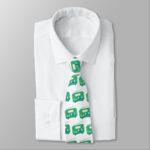 Cute funny happy retro radio cartoon neck tie