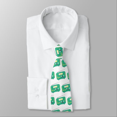 Cute funny happy retro radio cartoon  neck tie