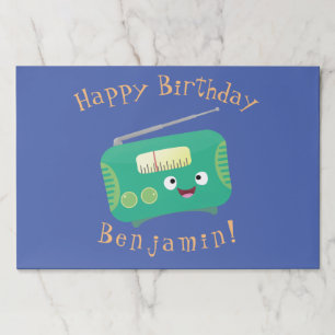 Cute funny happy retro radio cartoon paper pad
