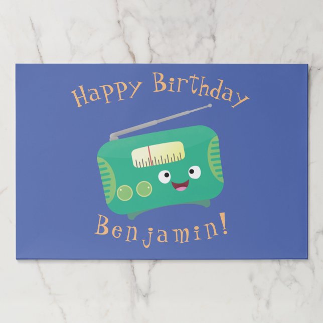 Cute funny happy retro radio cartoon paper pad (Front)