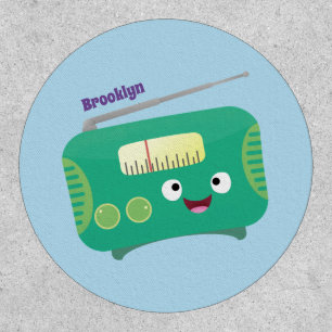Cute funny happy retro radio cartoon patch