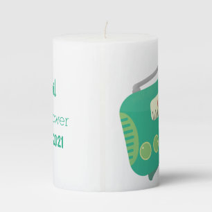 Cute funny happy retro radio cartoon pillar candle