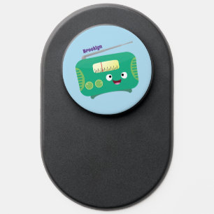 Cute funny happy retro radio cartoon PopSocket