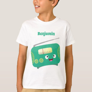 Cute funny happy retro radio cartoon T-Shirt