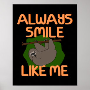 Cute Funny Happy Sloth Poster