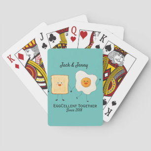 Cute Funny Happy Toast Eggcelent Together Poker Cards