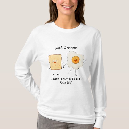 Cute Funny Happy Toast Eggcelent Together     T_Shirt