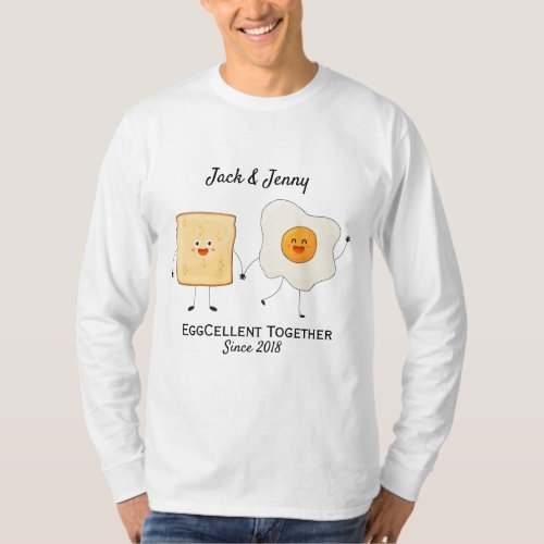 Cute Funny Happy Toast Eggcelent Together    T_Shirt
