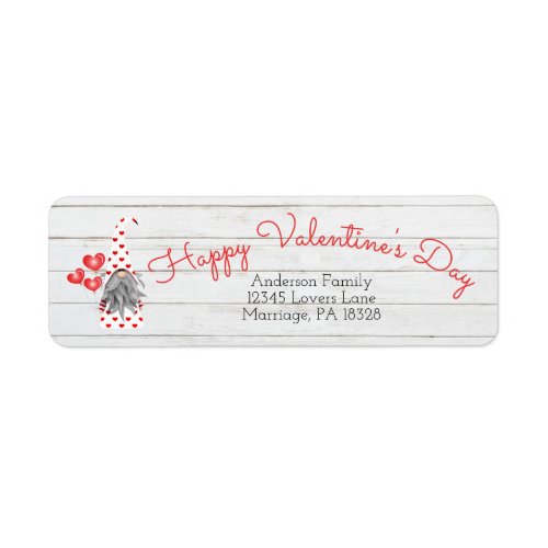 Cute Funny Happy Valentines Day Gnome Label