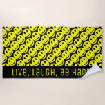 Cute Funny Happy Yellow Smiling Faces Beach Towel at Zazzle