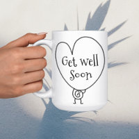 Cute Funny Heart Uplifting Character Get Well Soon