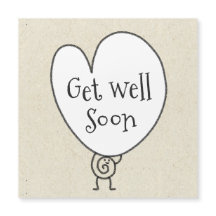 Cute Funny Heart Uplifting Character Get Well Soon
