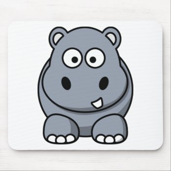 Cute Funny Hippo Mouse Pad by CuteFunnyAnimals at Zazzle