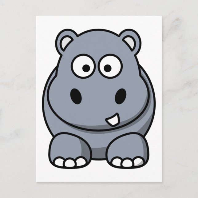 Cute Funny Hippo Postcard (Front)