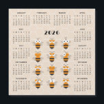 Cute Funny Honey Bee Honeycomb Calendar 2026<br><div class="desc">This nice Magnetic Calendar for the year 2026 features twelve cartoon illustrations of funny cute Honey Bees with honeycomb pattern as a background. All bees have different facial expressions: smile,  laugh,  sleepy,  angry,  etc. Great Calendar for home,  office,  and school.</div>
