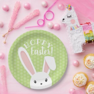 Cute funny Hoppy Easter Bunny Green Spring Party