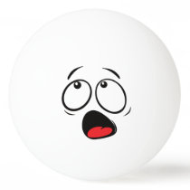 Cute Funny Horrified Emoji. Emoticon. Ping-Pong Ball Cute Funny Horrified Emoji. Emoticon. Ping-Pong Ball