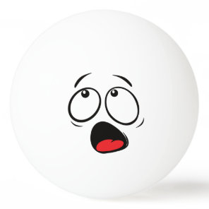 Cute Funny Horrified Emoji. Emoticon. Ping-Pong Ball