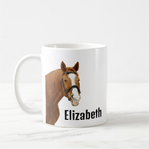 Cute Funny Horse Personalized Name Coffee Mug