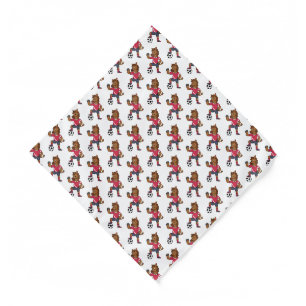 Cute funny horse playing soccer cartoon bandana