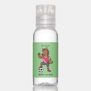 Cute funny horse playing soccer cartoon hand sanitizer