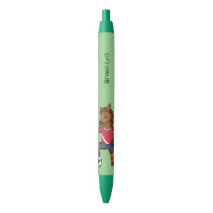 Cute funny horse playing soccer cartoon pen