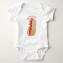 Cute funny hot dog Weiner cartoon  Baby Bodysuit