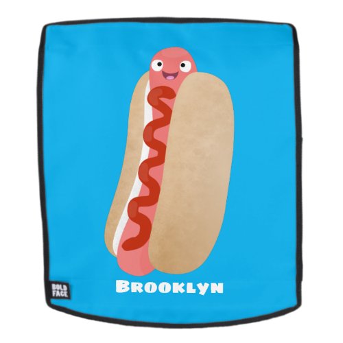 Cute funny hot dog Weiner cartoon Backpack