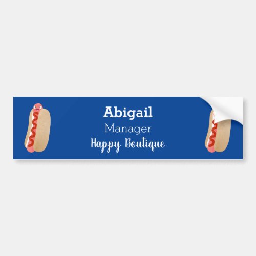 Cute funny hot dog Weiner cartoon Bumper Sticker