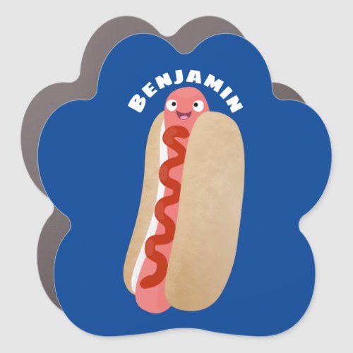 Cute funny hot dog Weiner cartoon Car Magnet