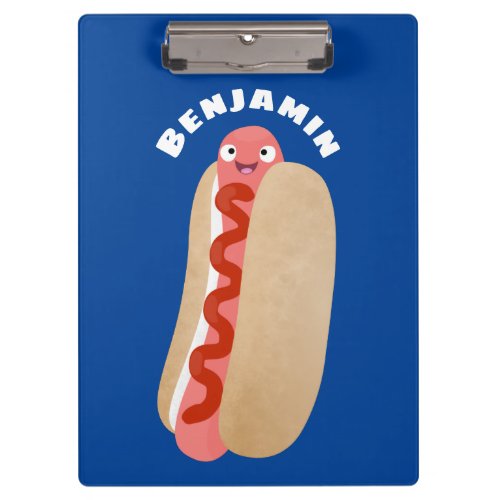 Cute funny hot dog Weiner cartoon  Clipboard