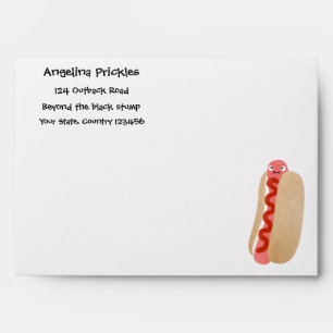 Cute funny hot dog Weiner cartoon Envelope