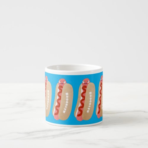 Cute funny hot dog Weiner cartoon Espresso Cup
