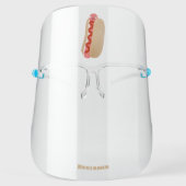 Cute funny hot dog Weiner cartoon Face Shield (Front)