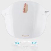 Cute funny hot dog Weiner cartoon Face Shield (Front w/Glasses)