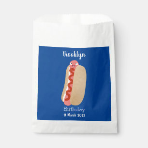Cute funny hot dog Weiner cartoon Favor Bag